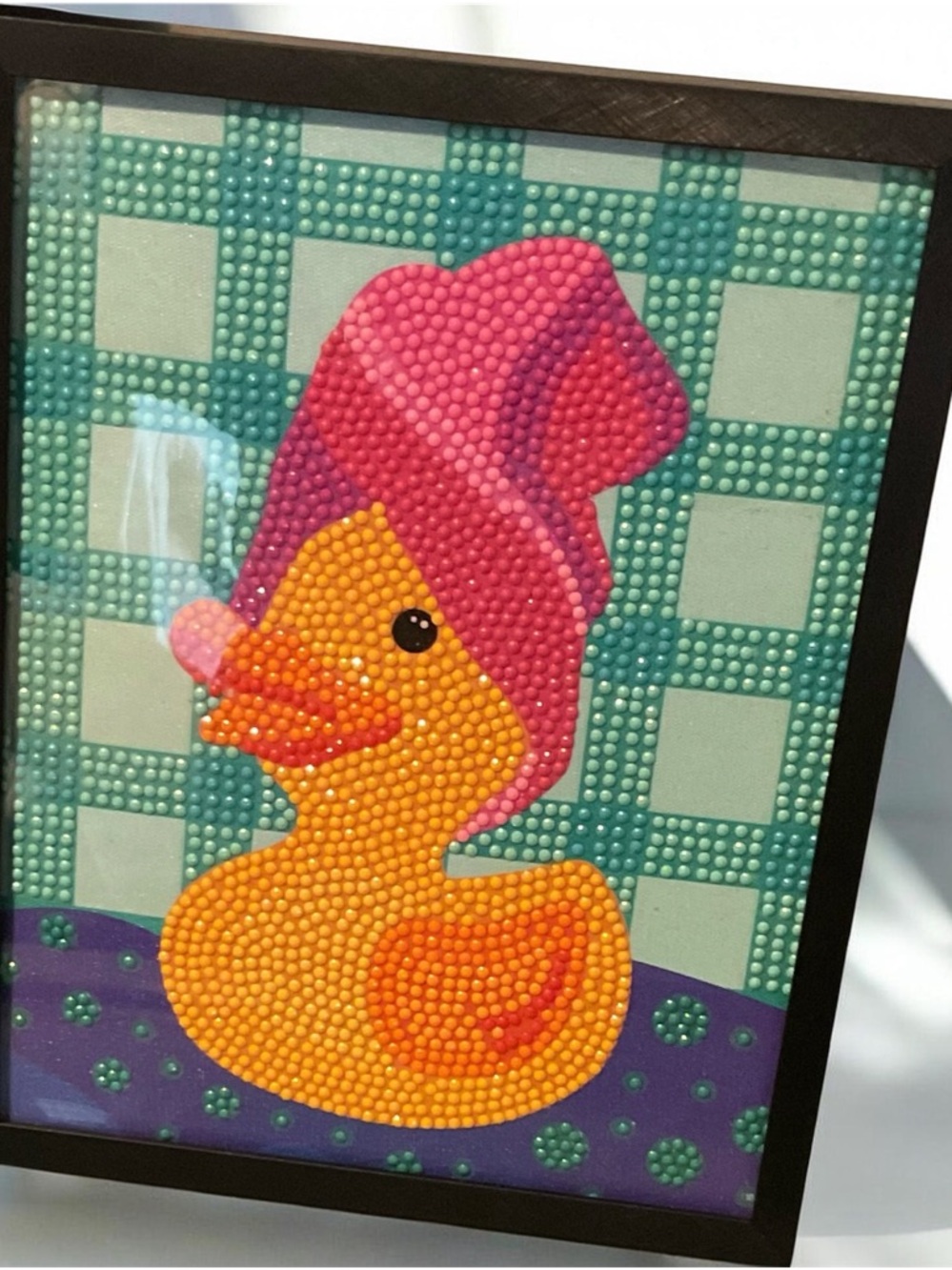 Framed Duck Wall Art | Diamond Art Bathroom Decor